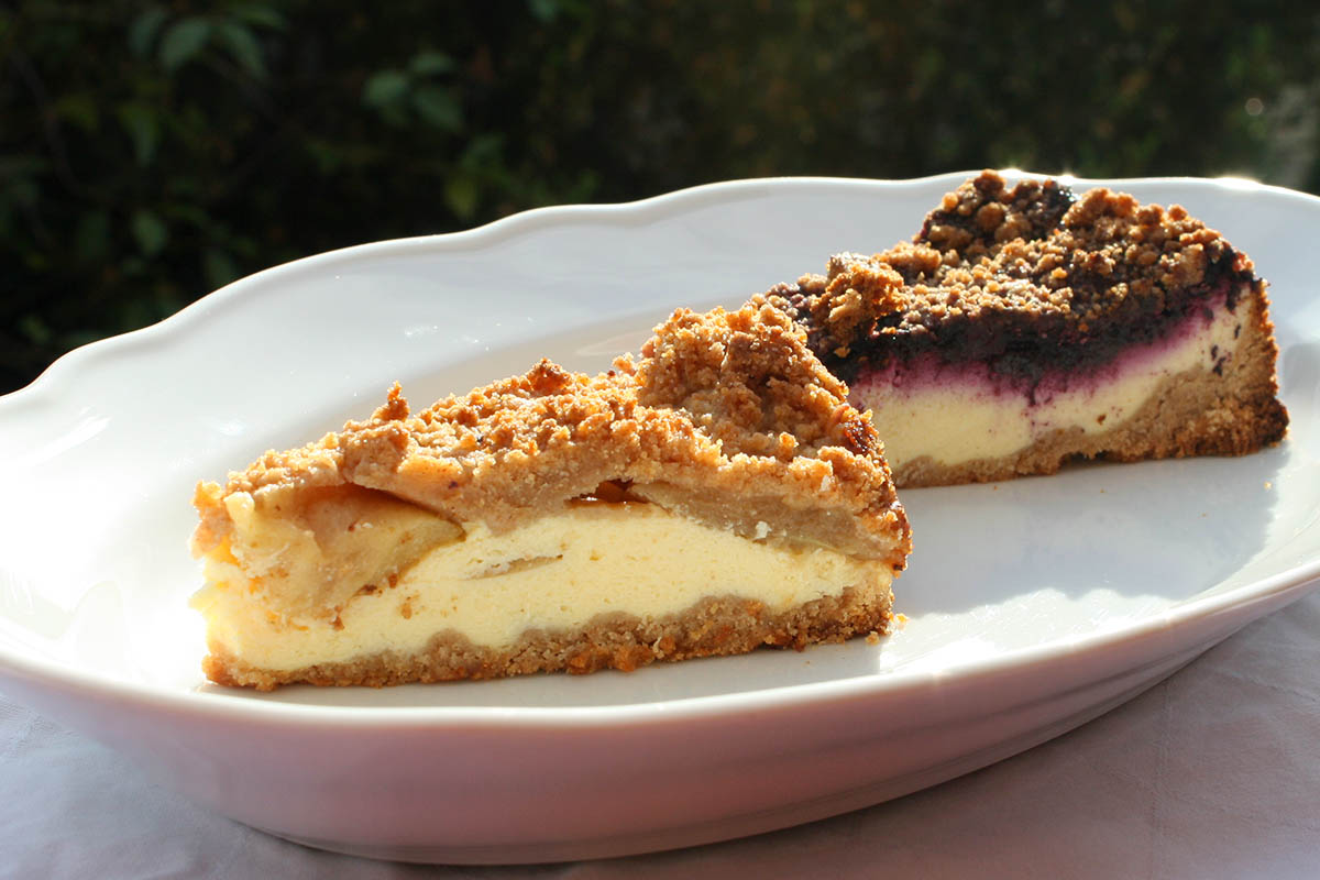 Schneller Ksekuchen mit Streuseln und Obst
